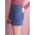 High Rise Denim Mini Skirt
